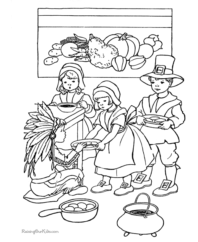 kid thanksgiving coloring pages free