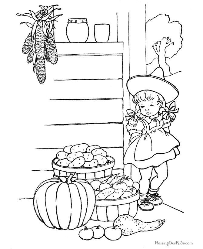 kid thanksgiving coloring book pages