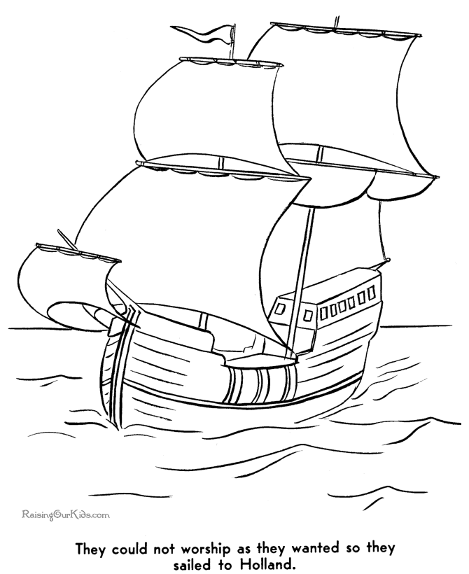 Pilgrim history coloring pages