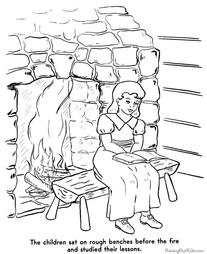 Kid Thanksgiving coloring pages