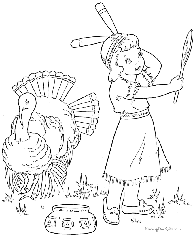Free Thanksgiving turkey coloring page