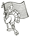 Patriotic coloring book turkey