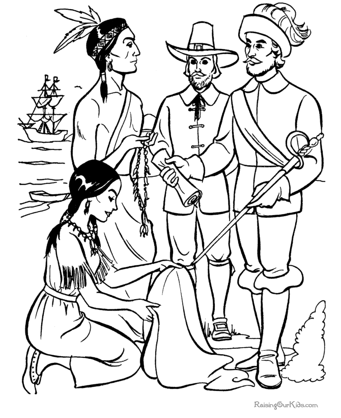 thanksgiving indian coloring pages printable - photo #38