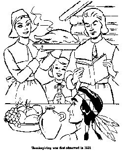 Thanksgiving Dinner coloring page