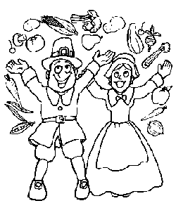 Thanksgiving foods coloring page