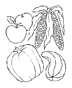 Coloring pages of Thanksgiving foods
