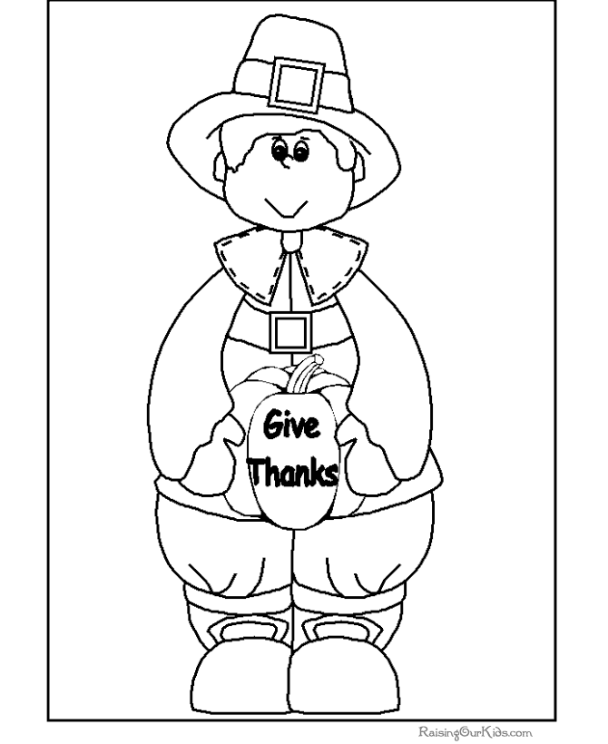 Thanksgiving kid coloring pages