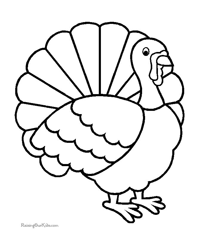 Printable turkey Thanksgiving kid coloring pages